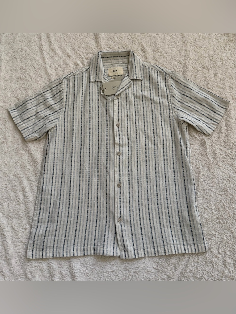 Folk Harris linen blend short sleeve shirt